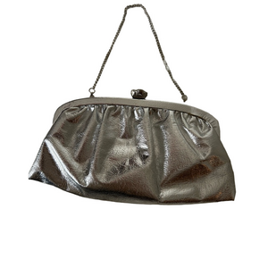 Vintage Elegant Silver Metallic Mini Handbag